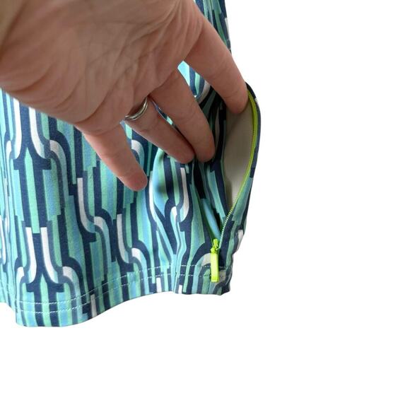 Title Nine Diamalete Athletic Dress in‎ Turquoise Blue Geo Print, Size Medium - Picture 8 of 10